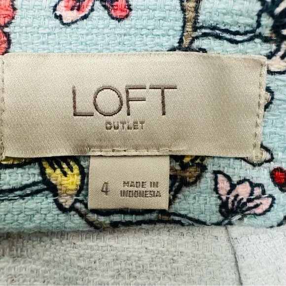 LOFT Orange and Pink Pencil Skirt Knee-Length Casual - Picture 3 of 4